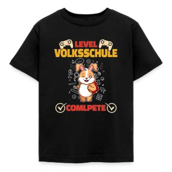 Level Volksschule Complete Gaming Gamer 5. Klasse - Kinder T-Shirt - Schwarz - Vorne - AI Model Kid Female (0cm)
