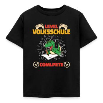 Level Volksschule Complete Gaming Gamer 5. Klasse - Kinder T-Shirt - Schwarz - Vorne - AI Model Kid Female (0cm)