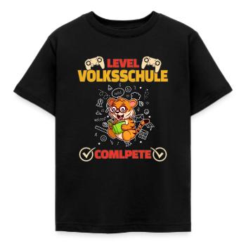 Level Volksschule Complete Gaming Gamer 5. Klasse - Kinder T-Shirt - Schwarz - Vorne - AI Model Kid Female (0cm)