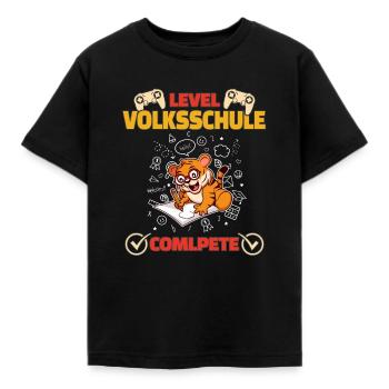 Level Volksschule Complete Gaming Gamer 5. Klasse - Kinder T-Shirt - Schwarz - Vorne - AI Model Kid Female (0cm)