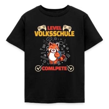 Level Volksschule Complete Gaming Gamer 5. Klasse - Kinder T-Shirt - Schwarz - Vorne - AI Model Kid Female (0cm)
