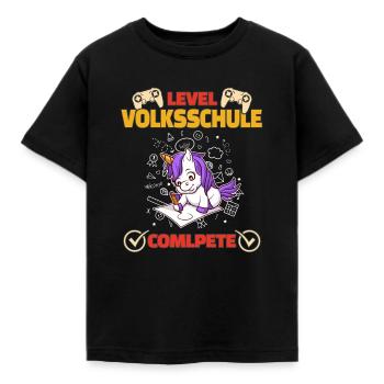 Level Volksschule Complete Gaming Gamer 5. Klasse - Kinder T-Shirt - Schwarz - Vorne - AI Model Kid Female (0cm)