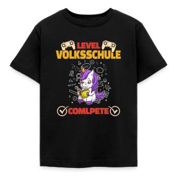Level Volksschule Complete Gaming Gamer 5. Klasse - Kinder T-Shirt - Schwarz - Vorne - AI Model Kid Female (0cm)
