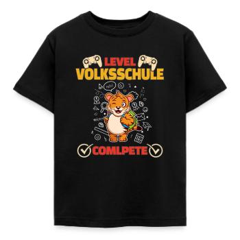 Level Volksschule Complete Gaming Gamer 5. Klasse - Kinder T-Shirt - Schwarz - Vorne - AI Model Kid Female (0cm)