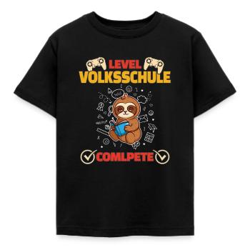Level Volksschule Complete Gaming Gamer 5. Klasse - Kinder T-Shirt - Schwarz - Vorne - AI Model Kid Female (0cm)