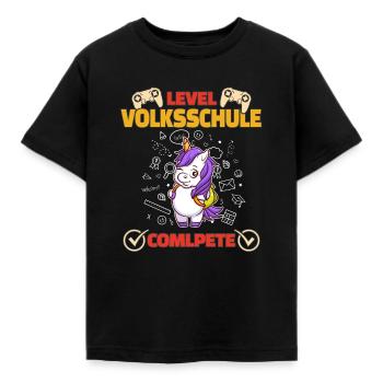 Level Volksschule Complete Gaming Gamer 5. Klasse - Kinder T-Shirt - Schwarz - Vorne - AI Model Kid Female (0cm)