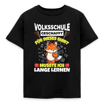 Volksschule Geschafft Abschluss Schüler 5. Klasse - Kinder T-Shirt - Schwarz - Vorne - AI Model Kid Female (0cm)