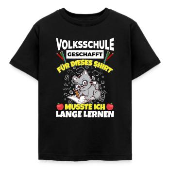 Volksschule Geschafft Abschluss Schüler 5. Klasse - Kinder T-Shirt - Schwarz - Vorne - AI Model Kid Female (0cm)
