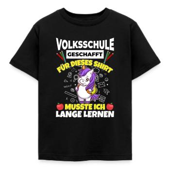 Volksschule Geschafft Abschluss Schüler 5. Klasse - Kinder T-Shirt - Schwarz - Vorne - AI Model Kid Female (0cm)