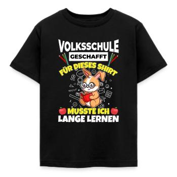 Volksschule Geschafft Abschluss Schüler 5. Klasse - Kinder T-Shirt - Schwarz - Vorne - AI Model Kid Female (0cm)