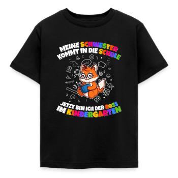 Meine Schwester Einschulung Boss Im Kindergarten - Kinder T-Shirt - Schwarz - Vorne - AI Model Kid Female (0cm)