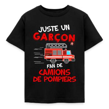 Camion de pompier pour petit garçon - T-shirt Enfant - noir - Devant - AI Model Kid Female (0cm)