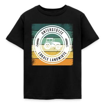 Lokale Landwirt Unterstützung Vintage - Kinder T-Shirt - Schwarz - Vorne - AI Model Kid Female (0cm)