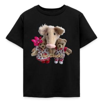 Viel Glück - Kinder T-Shirt - Schwarz - Vorne - AI Model Kid Female (0cm)