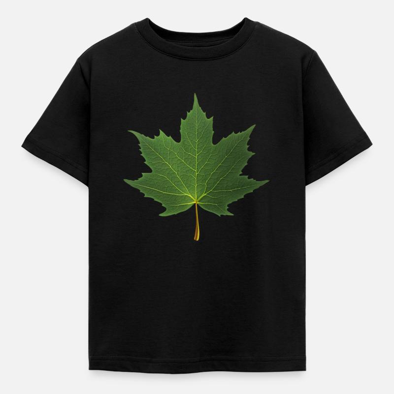 MAPLE LEAF - Kids' T-Shirt - black