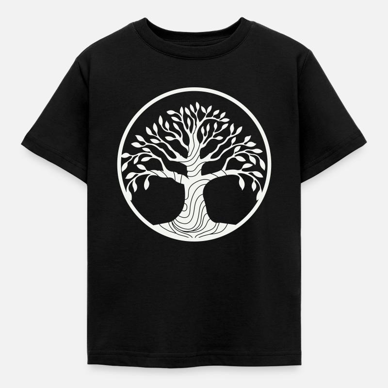 baum - Kinder T-Shirt - Schwarz