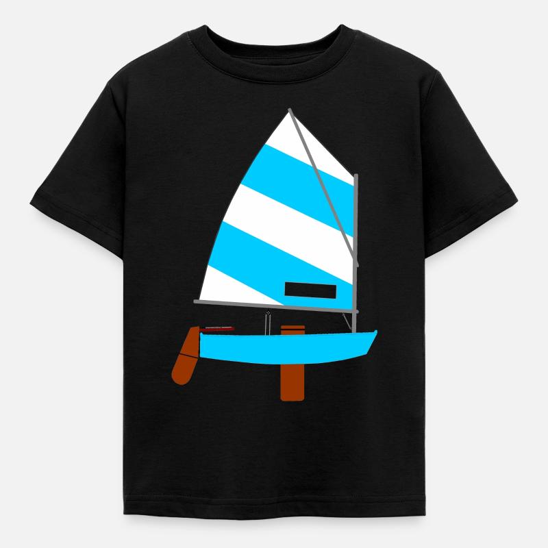 Segelboot - Kinder T-Shirt - Schwarz