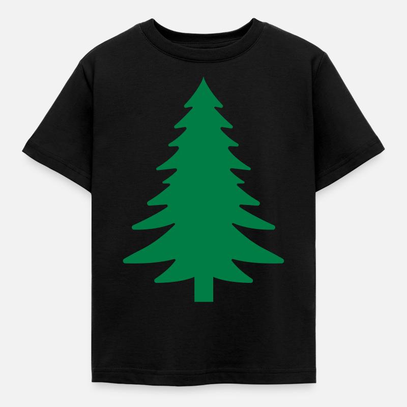 Fichte, Tanne, Wald - Børne-T-shirt - sort