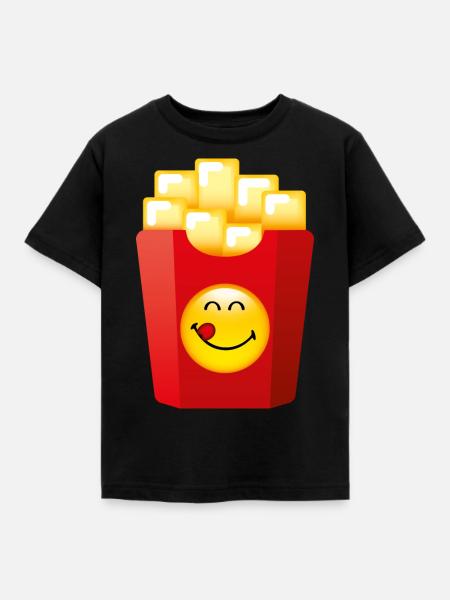 Smiley Chips - Kinder T-Shirt - Schwarz