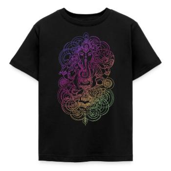 Ganesh rainbow - T-shirt Enfant - noir - Devant - AI Model Kid Female (0cm)