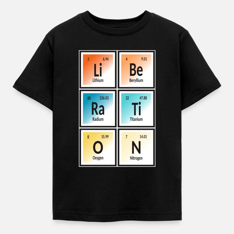 | de libération Tableau périodique des éléments - T-shirt Enfant - noir