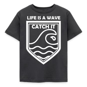 Surfing Surfboard Surfer Gift Idea - Kids' T-Shirt - dark grey - Front - AI Model Kid Female (0cm)