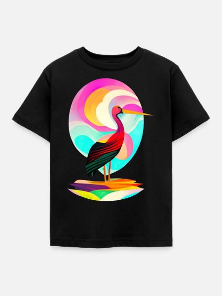 Storch - Kinder T-Shirt - Schwarz