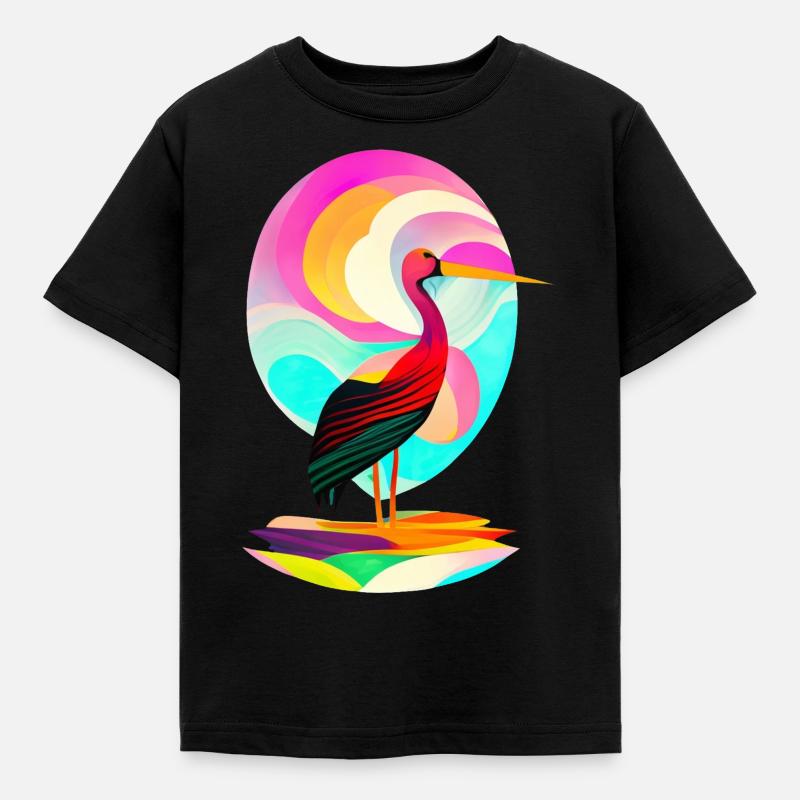 Storch - Kinder T-Shirt - Schwarz