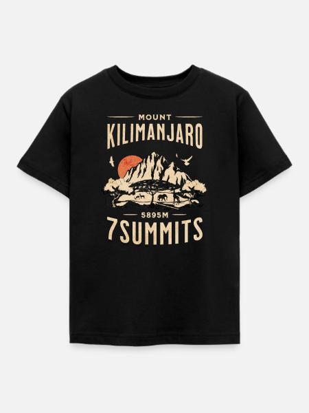 Kilimandscharo - 7 Gipfel - Kinder T-Shirt - Schwarz