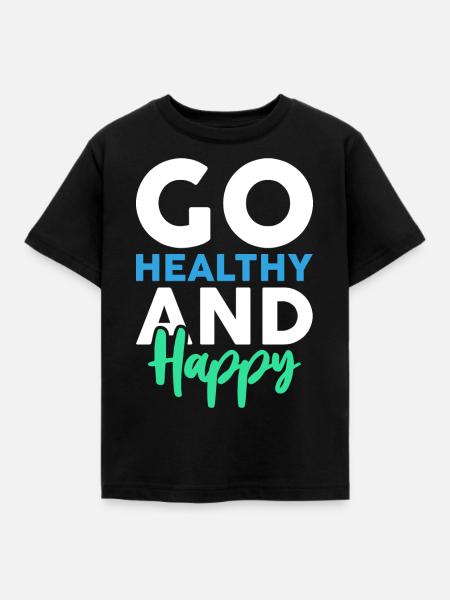 Go Healthy - Kinder T-Shirt - Schwarz