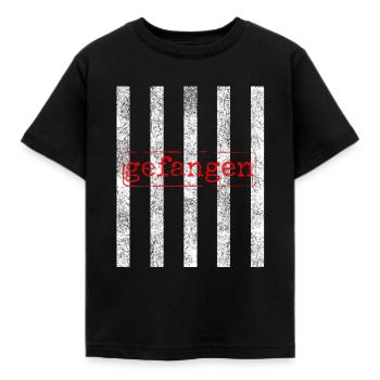 Gefängnis Gefangener Knast cooles Shirt - Kinder T-Shirt - Schwarz - Vorne - AI Model Kid Female (0cm)