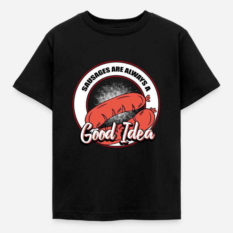 Würstchen - Kinder T-Shirt - Schwarz