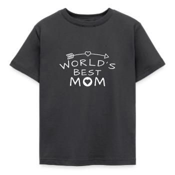 world's best mom - Kids' T-Shirt - dark grey - Front - AI Model Kid Female (0cm)