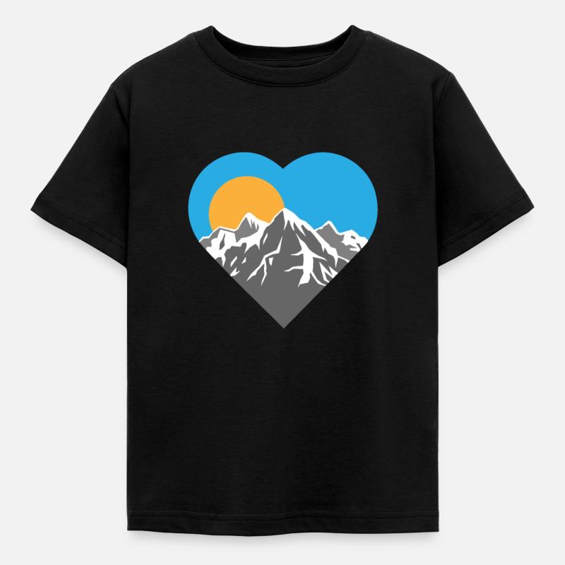 Berge - Kinder T-Shirt - Schwarz