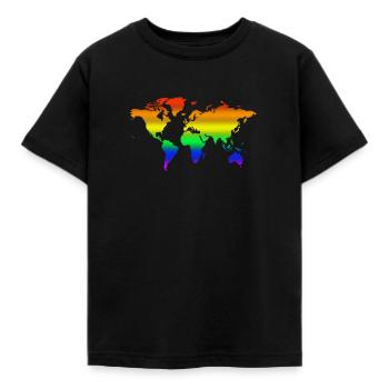 Regenbogen Welt - Kinder T-Shirt - Schwarz - Vorne - AI Model Kid Female (0cm)
