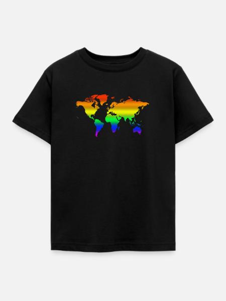 Regenbogen Welt - Kinder T-Shirt - Schwarz