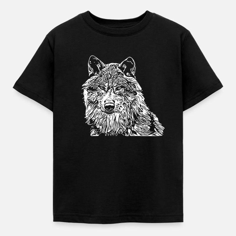 loup - T-shirt Enfant - noir