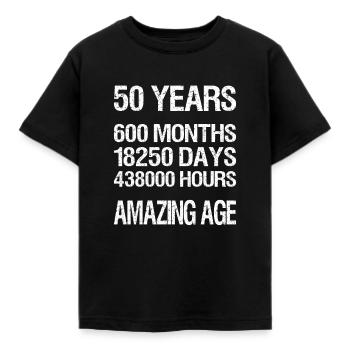 50 YEARS - Kinder T-Shirt - Schwarz - Vorne - AI Model Kid Female (0cm)