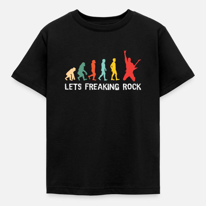 Freaking Rock Evolution - Guitare, Rock n Roll - T-shirt Enfant - noir