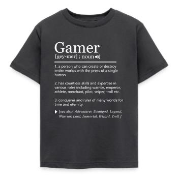 Gamer definition - Kids' T-Shirt - dark grey - Front - AI Model Kid Female (0cm)