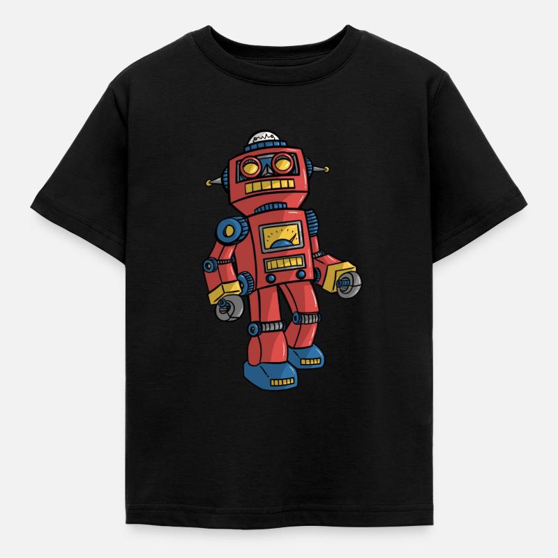 Roboter Sci-Fi Künstliche Intelligenz Bot Geschenk - Kinder T-Shirt - Schwarz