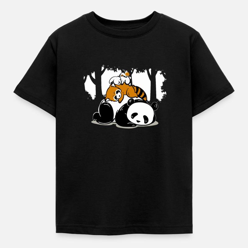 Panda Koala Bear Bunny Lazy Sleeping Couch Gift - T-shirt Enfant - noir