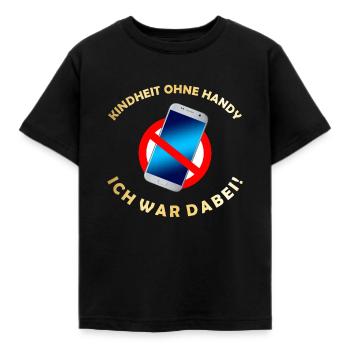 Kindheit ohne Handy ich war dabei - Kinder T-Shirt - Schwarz - Vorne - AI Model Kid Female (0cm)