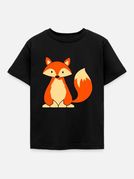 Fuchs Fox Kinderdesign - Kinder T-Shirt - Schwarz