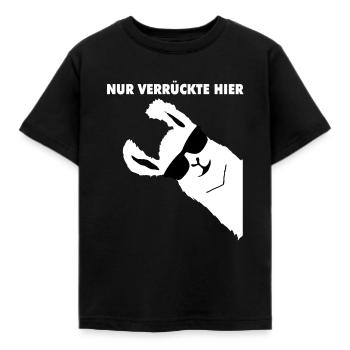 NUR VERRUeCKTE HIER ALPACA PARTY - Kinder T-Shirt - Schwarz - Vorne - AI Model Kid Female (0cm)