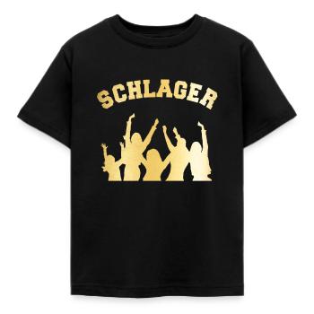 SCHLAGER - Kinder T-Shirt - Schwarz - Vorne - AI Model Kid Female (0cm)