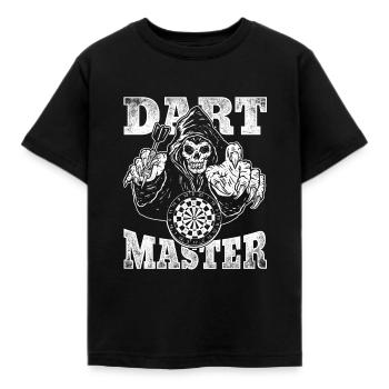 Dart Master Totenkopf Dart Spieler Darts Tunier - Kinder T-Shirt - Schwarz - Vorne - AI Model Kid Female (0cm)