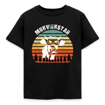 MUHVIEHSTAR Landwirt Bauer Kühe Geschenk Farmer - Kinder T-Shirt - Schwarz - Vorne - AI Model Kid Female (0cm)