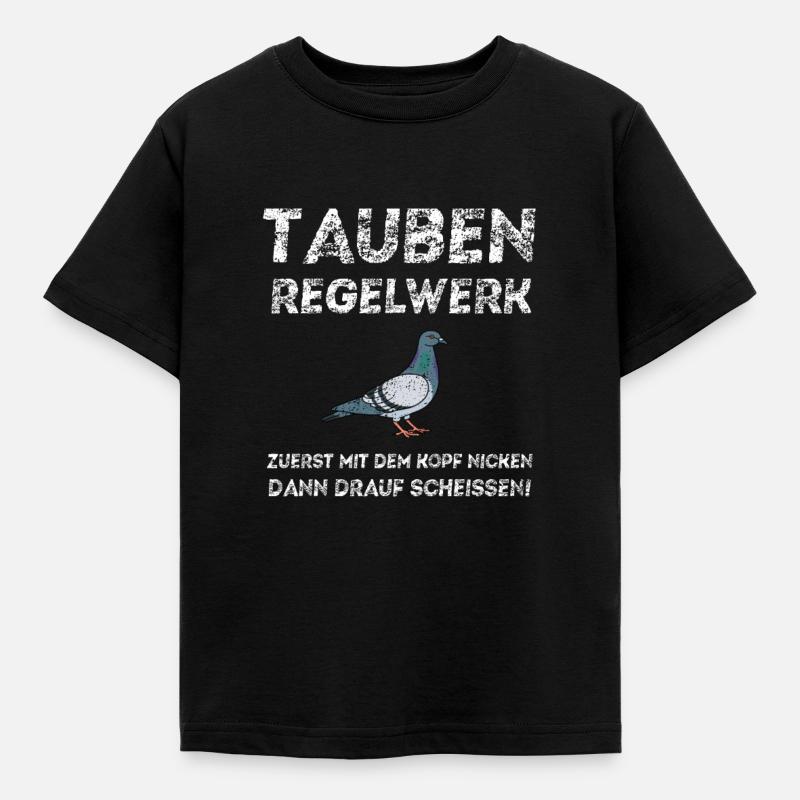 Tauben - Kinder T-Shirt - Schwarz