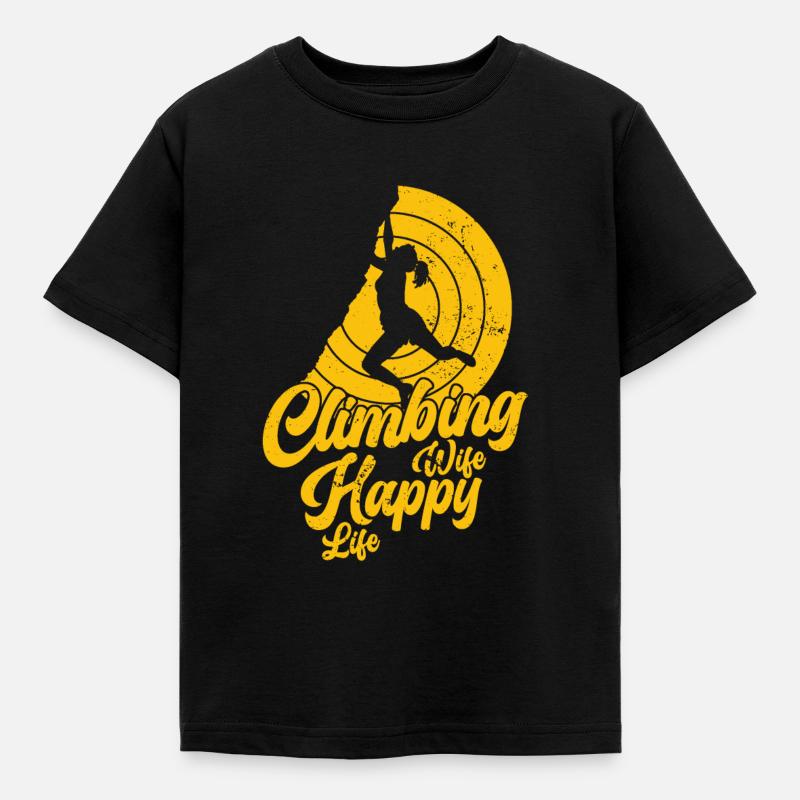 Climbing Klettern Kletterer Bouldern Bergsteiger - Kinder T-Shirt - Schwarz